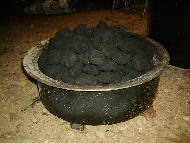 Enough charcoal for 12 hours.